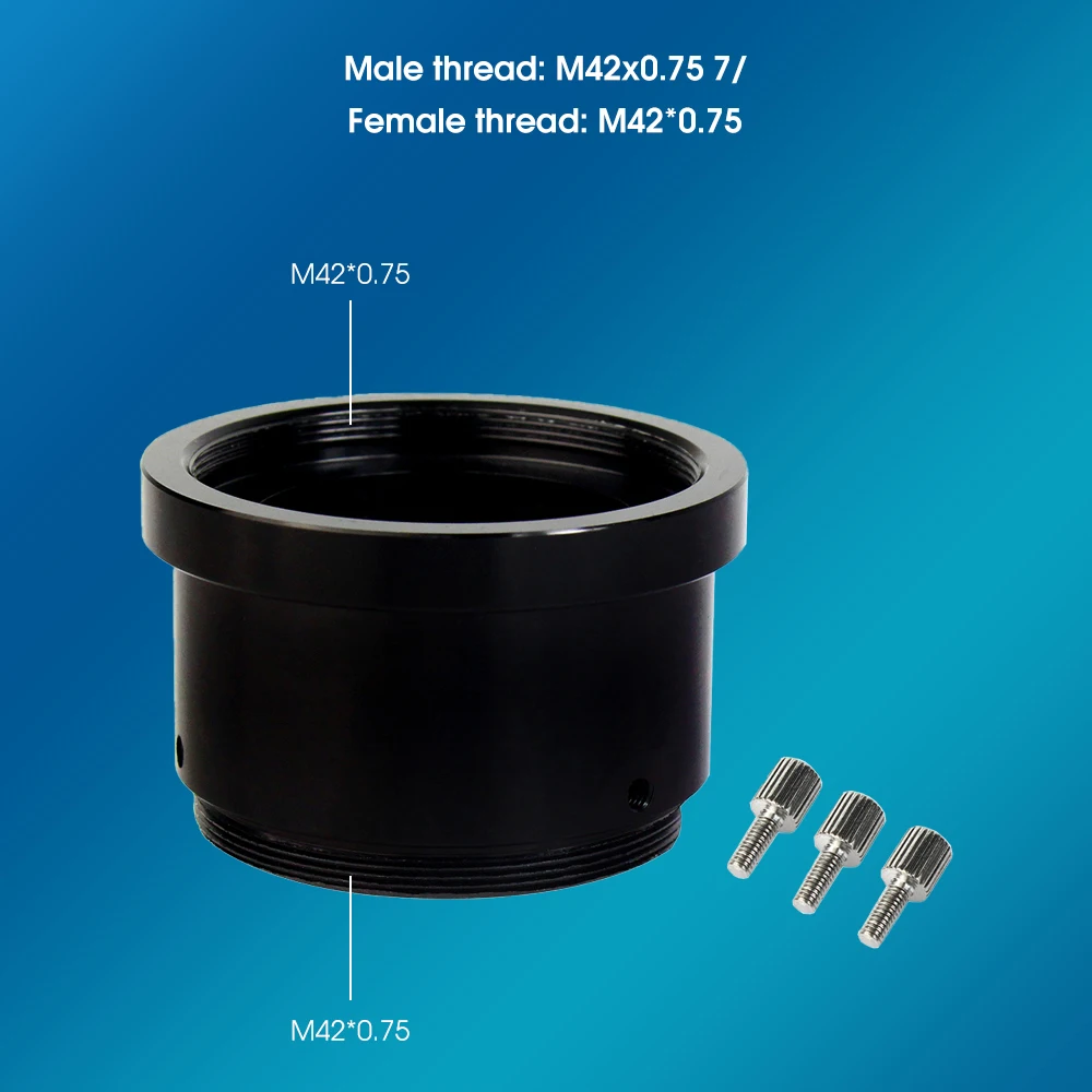 Anillo Adaptador M42-M42 De 21 Mm Para Telescopio - Rosca Hembra A Macho M42x0.75, Extensor De Metal Para Cámaras Y Oculares
