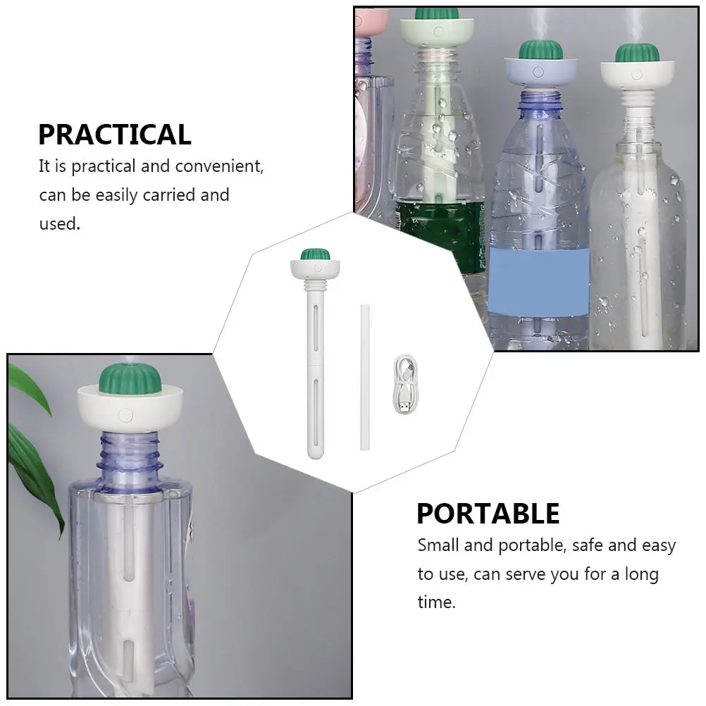 미니 가습기 USB 차량용 병형 가정용 디퓨저 화이트 사무실 아로마 분무식 공기 가습기 공기 보습기 실용적인 선물