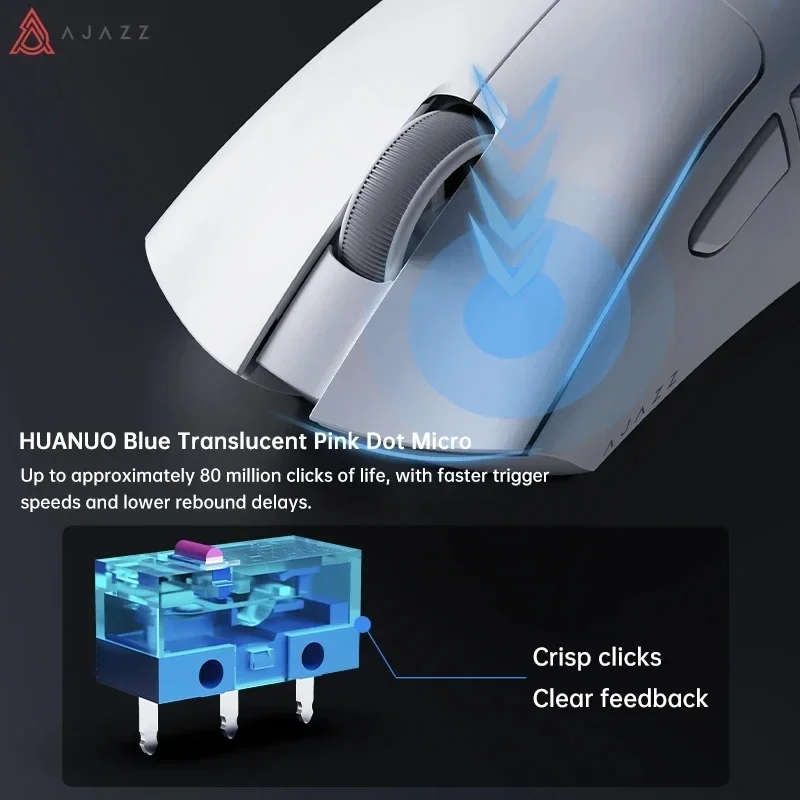 Ajazz Aj199pro 무선 라이트 무게추 게임용 마우스, 4k 무선 마우스, Paw3395, 3 가지 모드, 유선, Bt 5.0, 2.4ghz, 26000dpi, 최대 6 버튼, 신제품