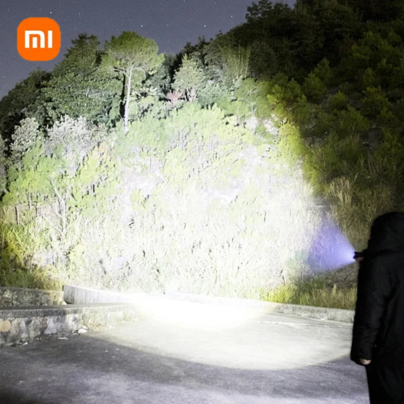 Portable LED Flashlight USB Rechargeable With Hook Zoomable Torch For XIAOMI Outdoor Camping Hiking Long-range Emergency Lantern