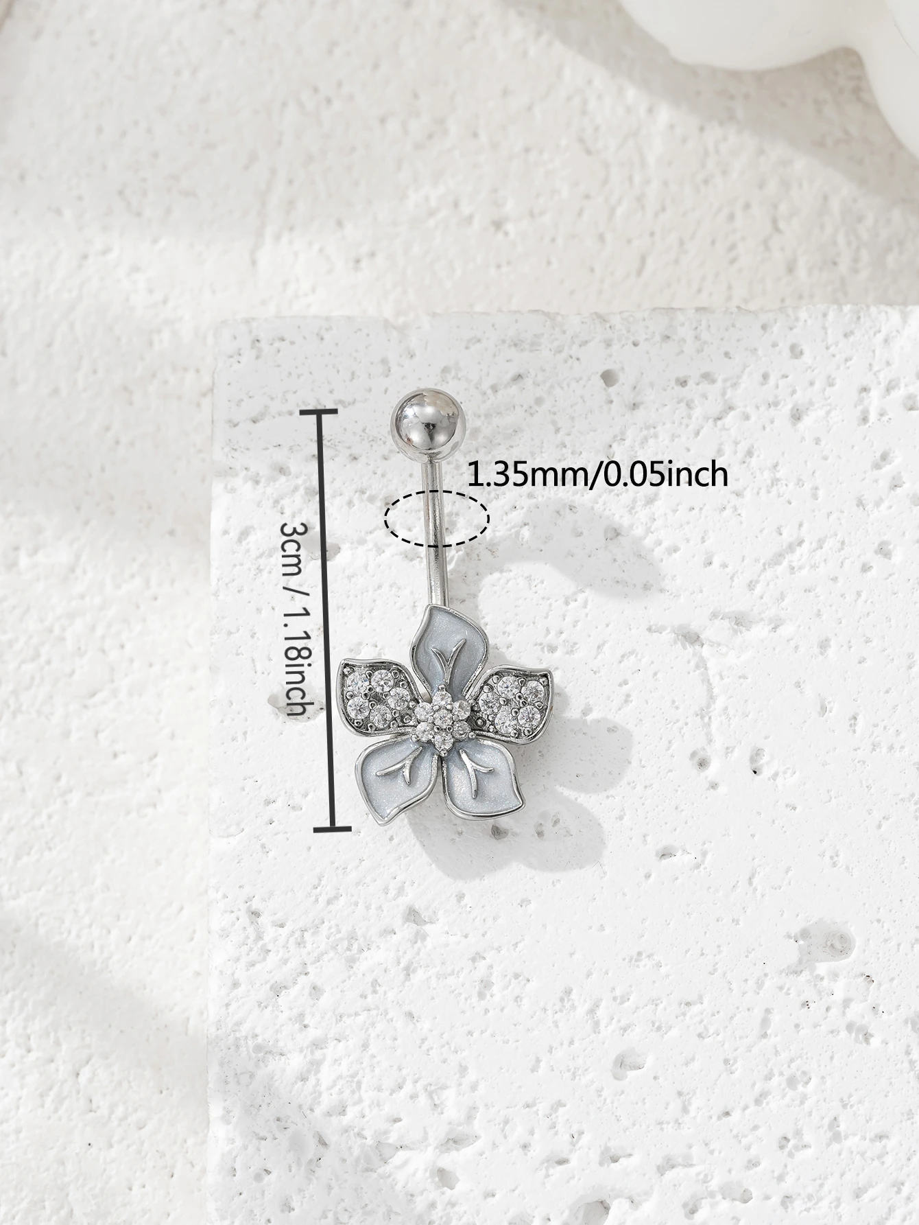 Cute Flower Perforated Navel Ring Womens Vacation Jewelry