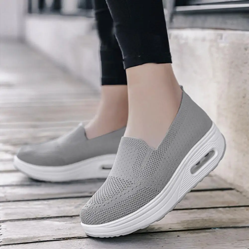Air Cushion Slip-On Women Walking Shoes Orthopedic Diabetic Ladies Platform Mules Mesh Lightweight Slippers Wedge Female Sneaker