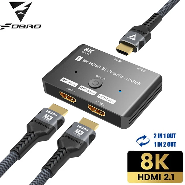 Switch Splitter HDMI 2.1 2 in 1 out Switcher Hdmi 8K @ 60Hz 4K @ 120Hz per  PS5 3080 Monitor compatibile HDMI HDTV Xiaomi Xbox Series - AliExpress