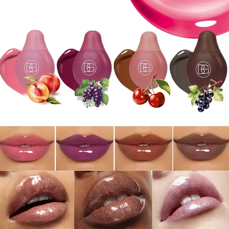 4 Color Lip Protection And Moisturizing Lip Gloss,Long Lasting Hydration And Boost Moisture,Water Mirror Gloss Lip Glaze