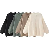 Casual Cardigan Women Sweater Loose Single Breasted O-neck Fashion Sweaters Autumn Office Female All-match Top Coat