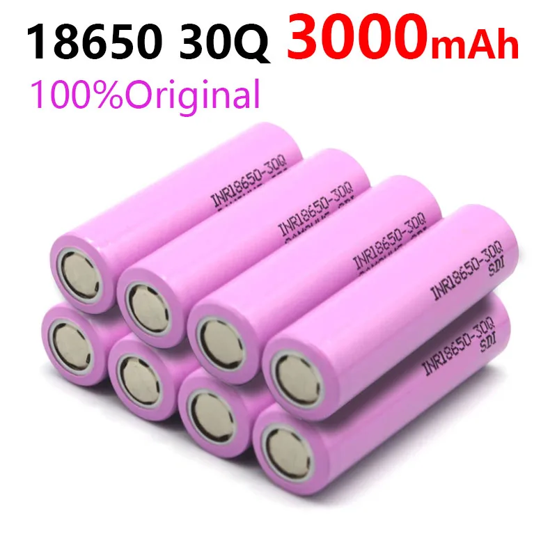 

100% Original INR 18650 battery 3.7V 3000mAh INR18650 30Q li-ion Rechargeable Batteries Hight Power Discharge 30A Larger Current