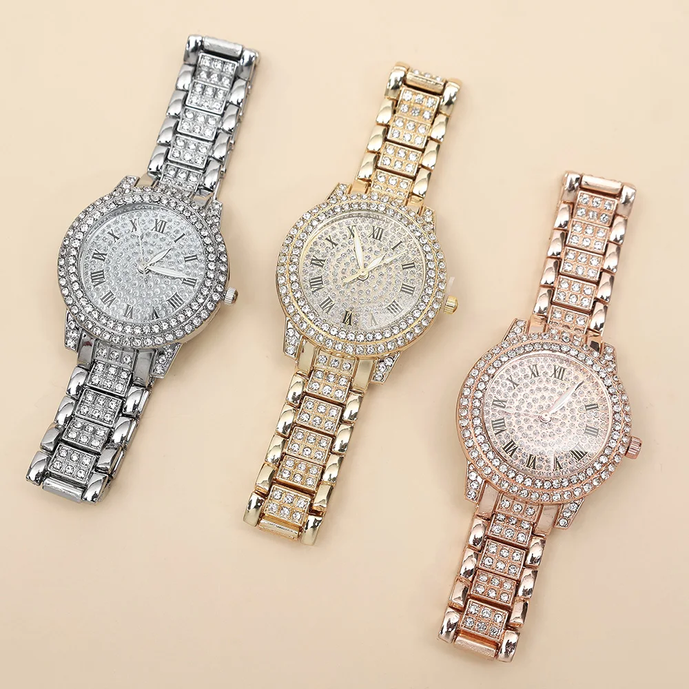 Women Watches Shining Diamond Luxury Quartz Gold Bracelet Ladies Zircon Crystal Wristwatch Clock Gifts women watches,electronic watch