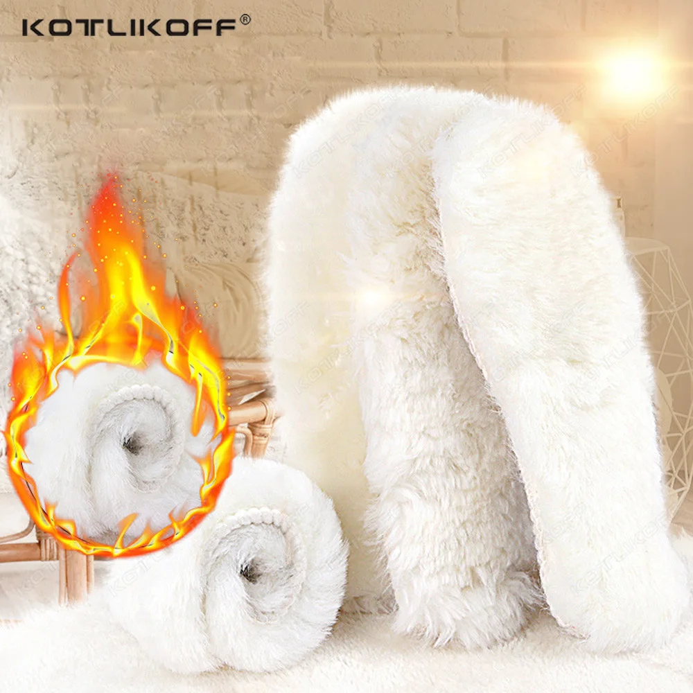 Natural Sheepskin Thermal Insoles For The Feet Fur Warm Thick Sheep Cashmere Winter Templates Warm Plush Shoe Pad Insoles