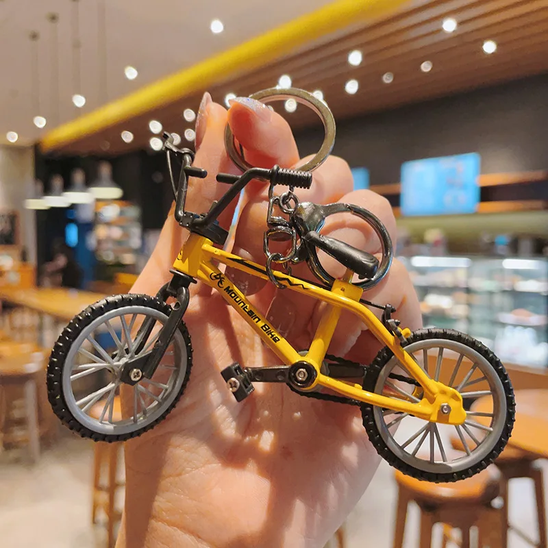 Alloy Model Bicycle Keychain Mini Diecast Metal Finger Mountain