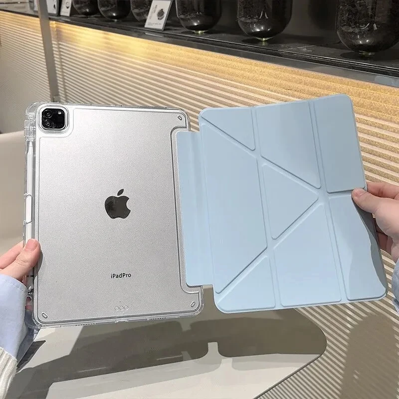 Sleek & Stylish Foldable Crystal Clear iPad Case