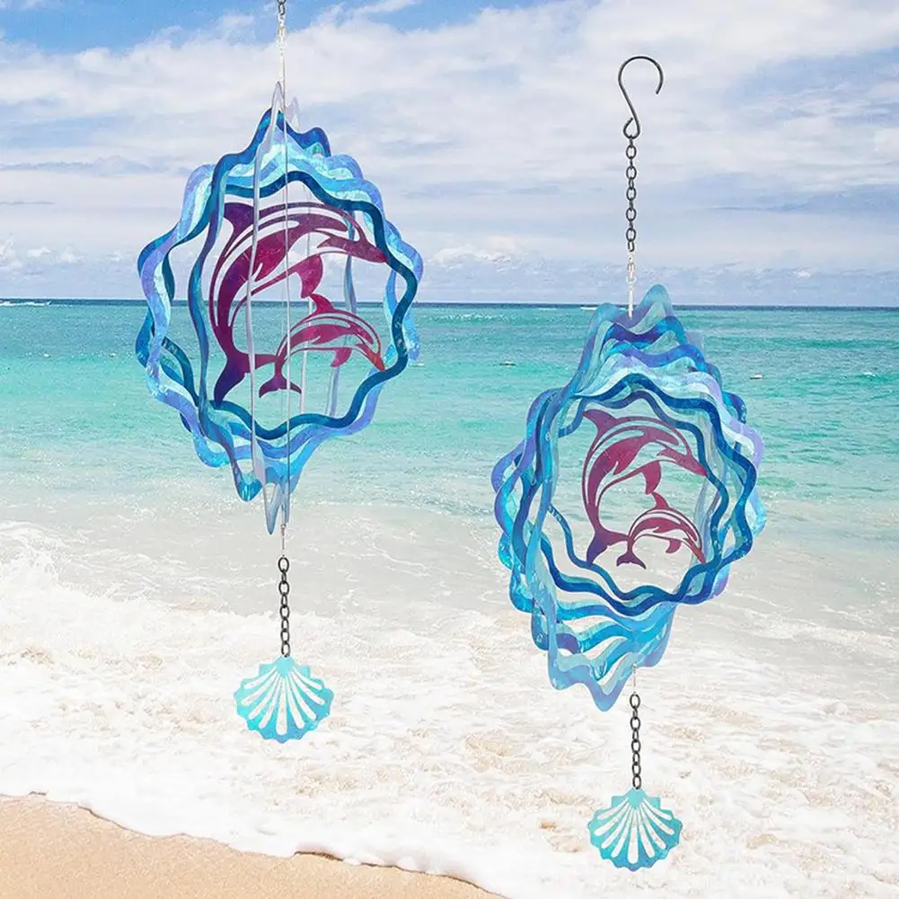 Hanging Wind Spinner Mesmerizing Dolphin Wind Spinner Seashell