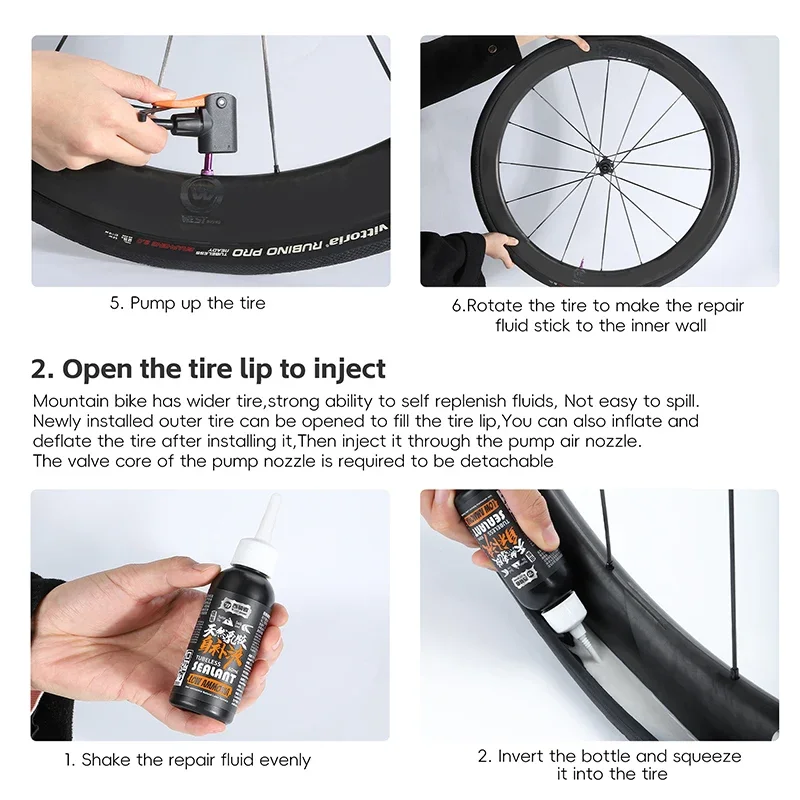 Mountain Bike Cycle Tyre Repair WEST BIKING Bike Tire Sealant For