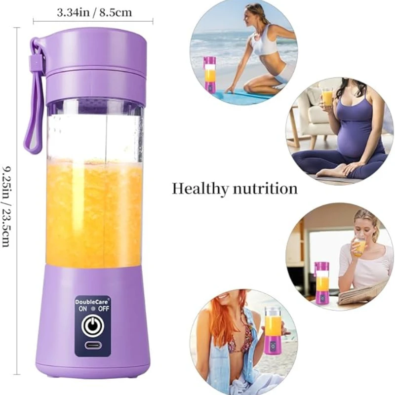 блендер ortable Blender Mini Juice Blender USB Rchargeable Juicer Cup with Six Blades in 3D Blender Home/Office/Outdoors1800AH 6