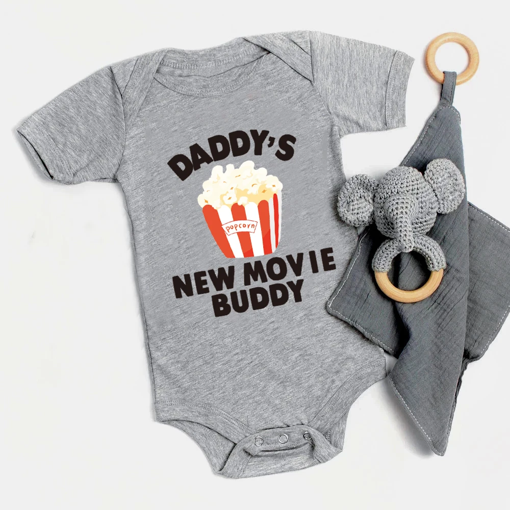 

Daddy's New Movie Buddy Onesie Baby Summer Rompers Infant Body Short Sleeve Baby Jumpsuit Cotton Ropa Bebe Baby Boy Girl Clothes