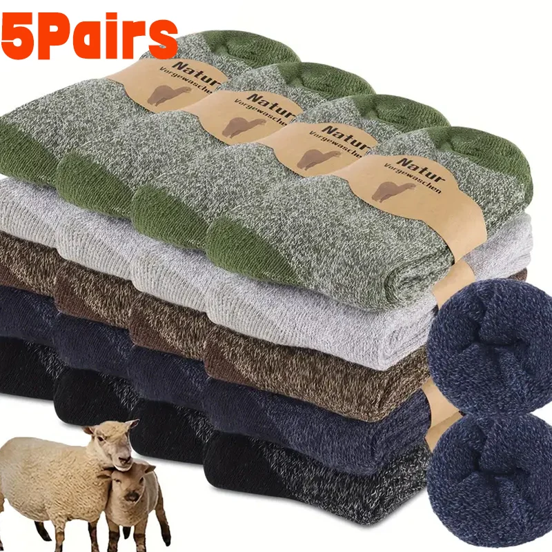 الرجال الشتاء جوارب من الصوف. عادية الدافئة منتصف طول جورب بلون الترا سميكة الرجال الخريف التجمد الكشمير الجوارب للرجل