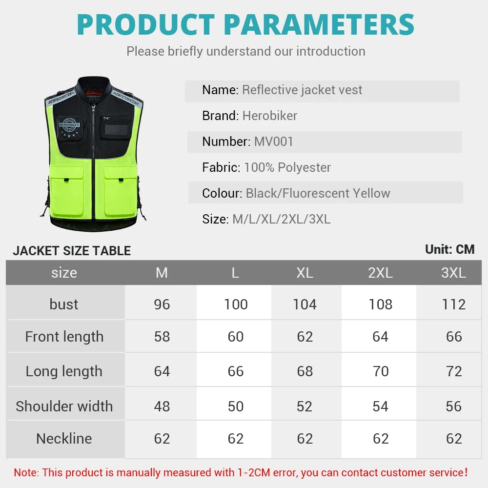 Motorcycle Reflective Clothing Safety Vest Body Safe Protective Device Traffic Facilities Racing Running Sports Warning Vest