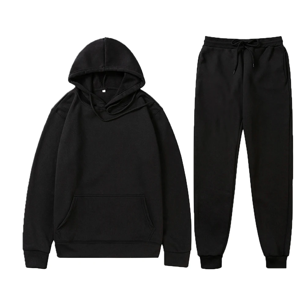 

Two Piece Set Women/Men Hoodies+Pants Autumn Winter Hooded Sweatshirt Sweatpants Loose Set Hoodie Pant Hip Hop Pullover Hoody