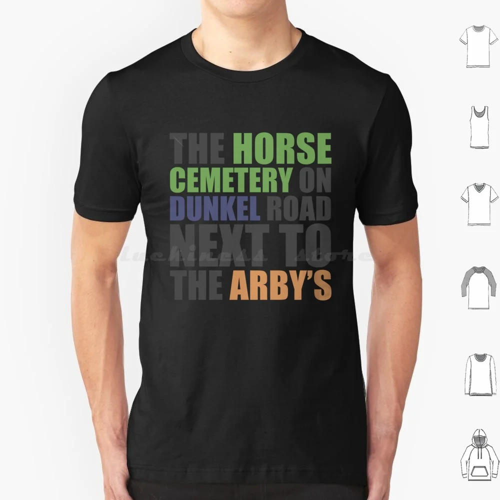 Cimitero Su Dunkel Road T Shirt Big Size 100% Cotone Cavallo Cimitero Dunkel Road Dunkel Arbys Wtf Amanti Dei Cavalli Equestri