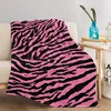 Pink Leopard Print Throw Blanket Zebra Skin Warm Plush Blankets Kids Adults Teen for A Living Room Sofa Couch and Bed Decorate 1
