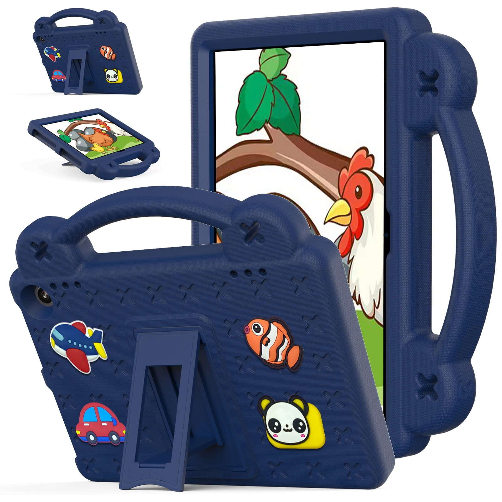 Cartoon EVA Tablet Case with Handle and Shoulder Strap
