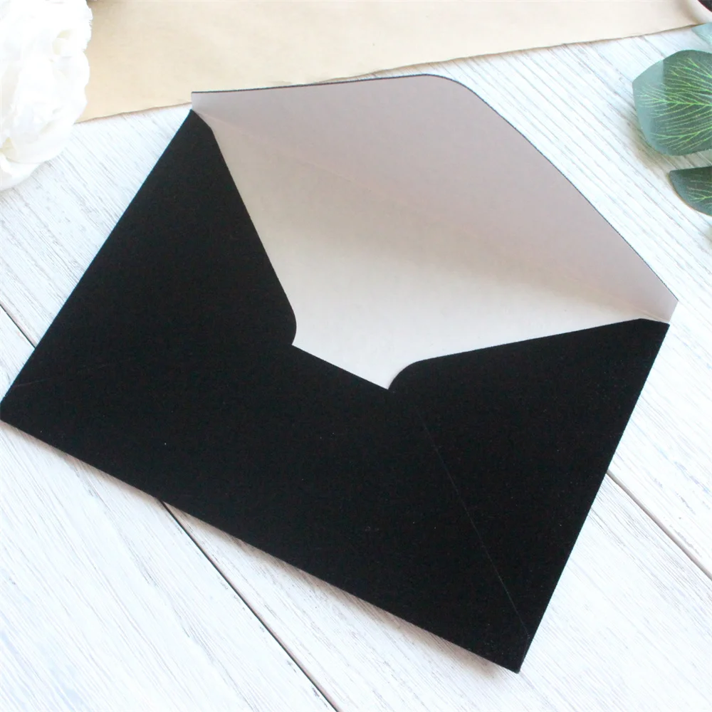 Velvet Envelopes 13.5x19.5 cm Customiable Navy Blue Burgundy Black