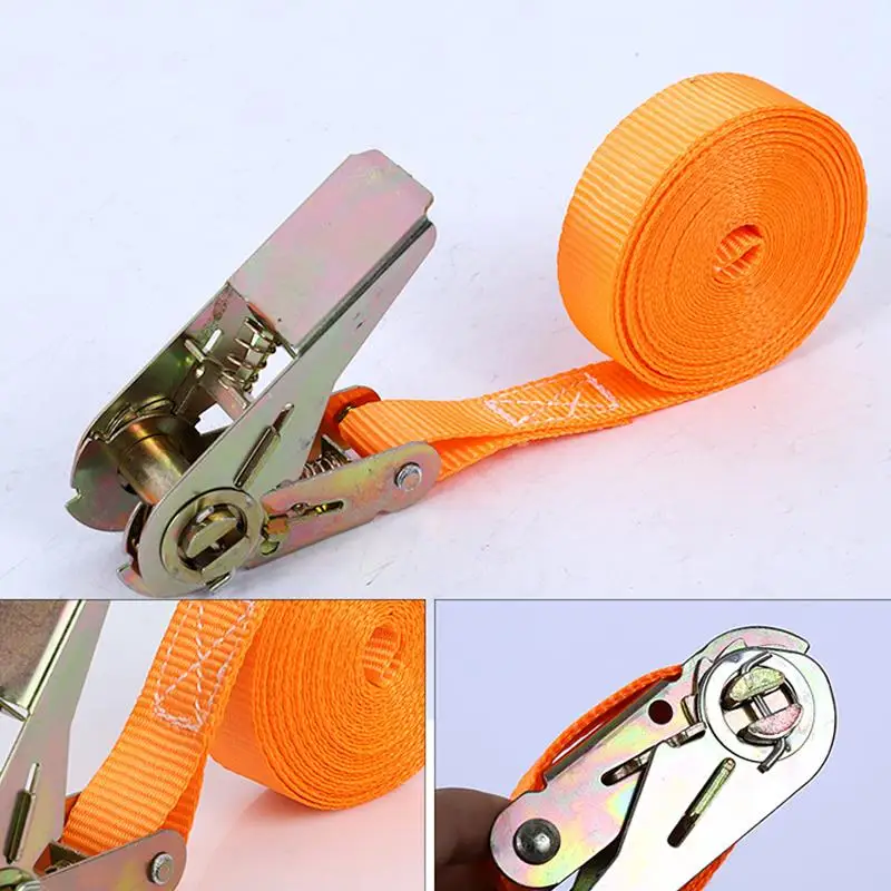 Heavy-Duty Car & Truck Front Cargo Ratchet Strap with Metal Buckle-Adjustable, Secure Tie-Down for Safe Luggage Transport