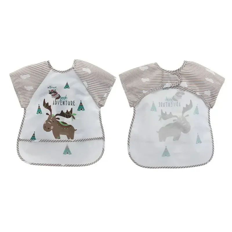 0-3Y Boys Girls Burp Clothes Waterproof Eating Smock Infant Toddler Baby Cartoon Sleeveless Art Apron Animal Smock Soft Baby Bib