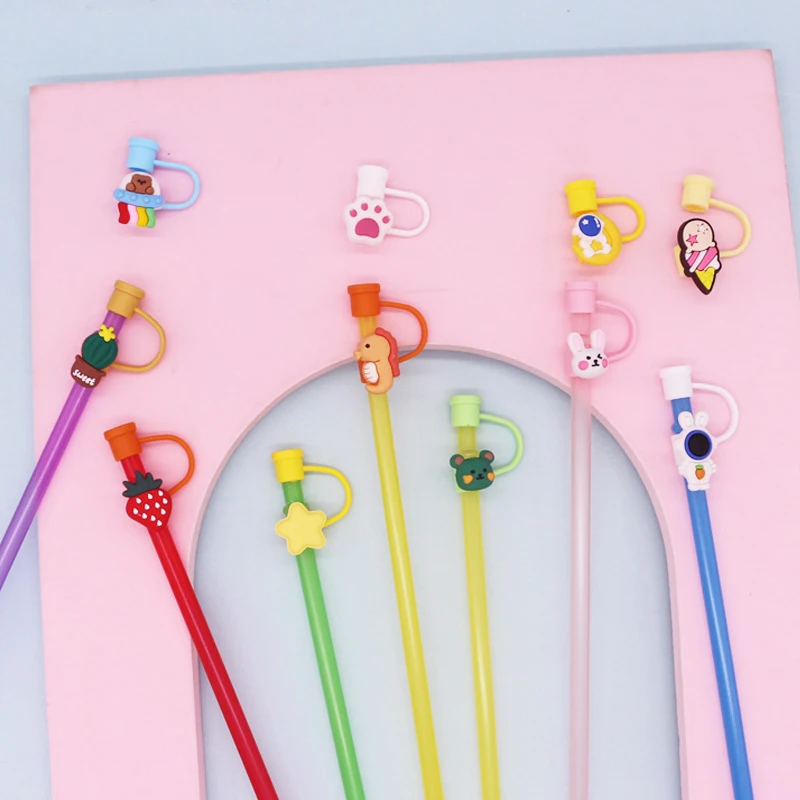 

Силиконовая уплотнительная трубочка, многоразовая шапочка для питьевой пыли, Мультяшные заглушки, наконечники, крышка для кухонной чашки, аксессуары «сделай сам», оптовая продажа