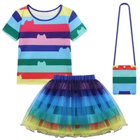 Filles Gabby habiller Costume maison de poupée dessin animé jeu de rôle 2 pièces ensembles rayé Tulle robes enfants jeu jouer thème robe 4