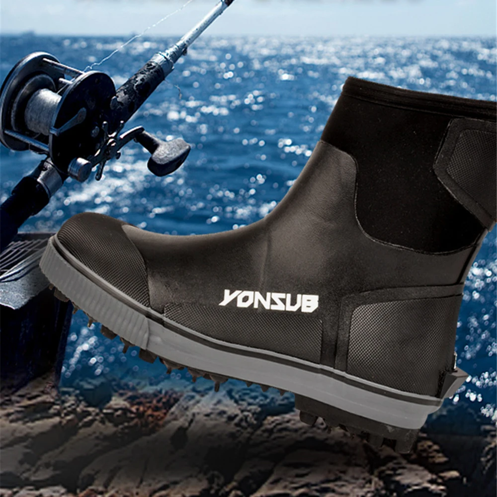 1 Pair Fly Fishing Shoes Upstream Boots Rubber Sole With Nails Professional Fishing Waders Climbing Hiking Skid-proof Shoes