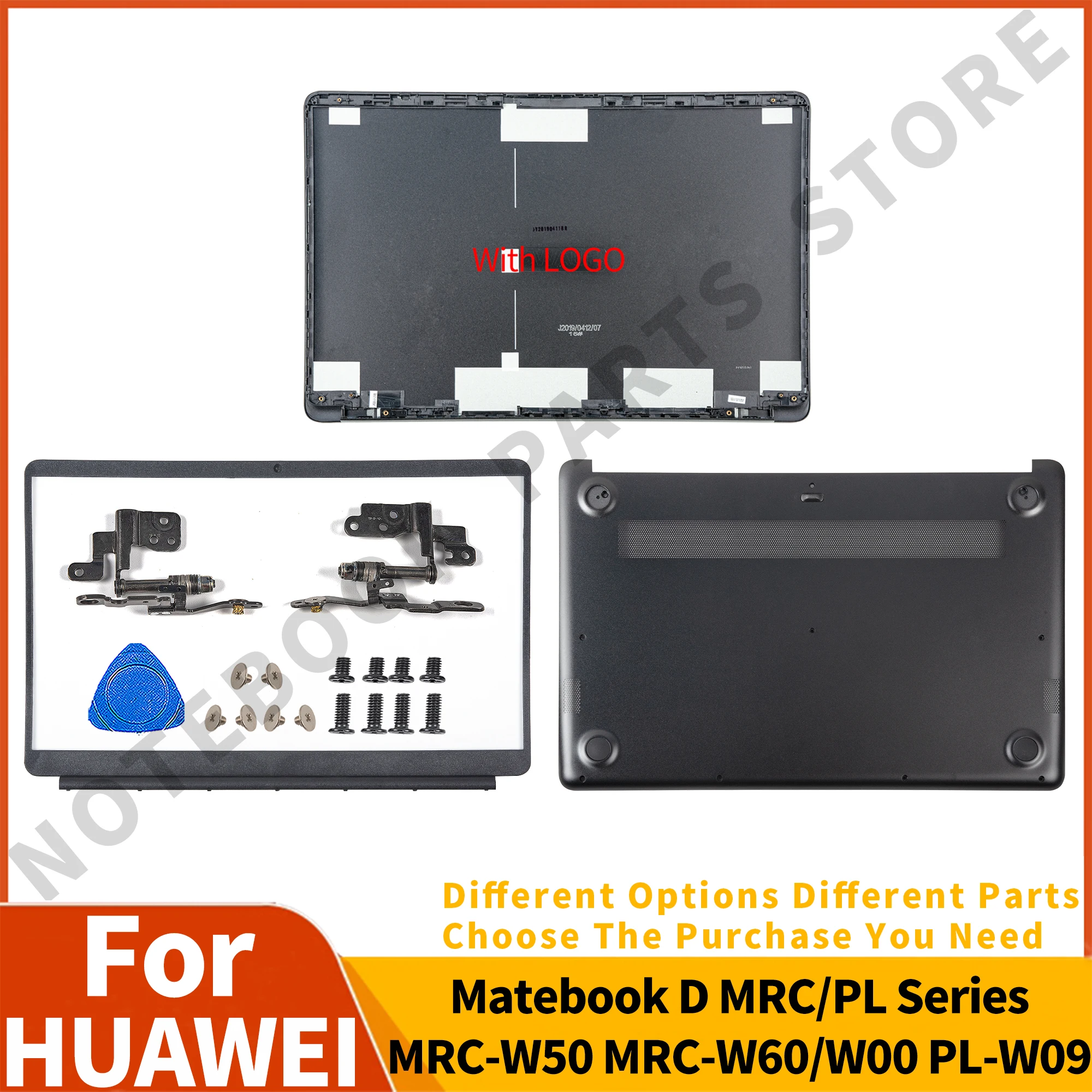 Nuova Cover Posteriore Originale Per Huawei Matebook D Mrc Pl Series Mrc-W50 Mrc-W60 Mrc-W00 Pl-W09 Cerniere Per Custodia Inferiore Con Cornice Anteri