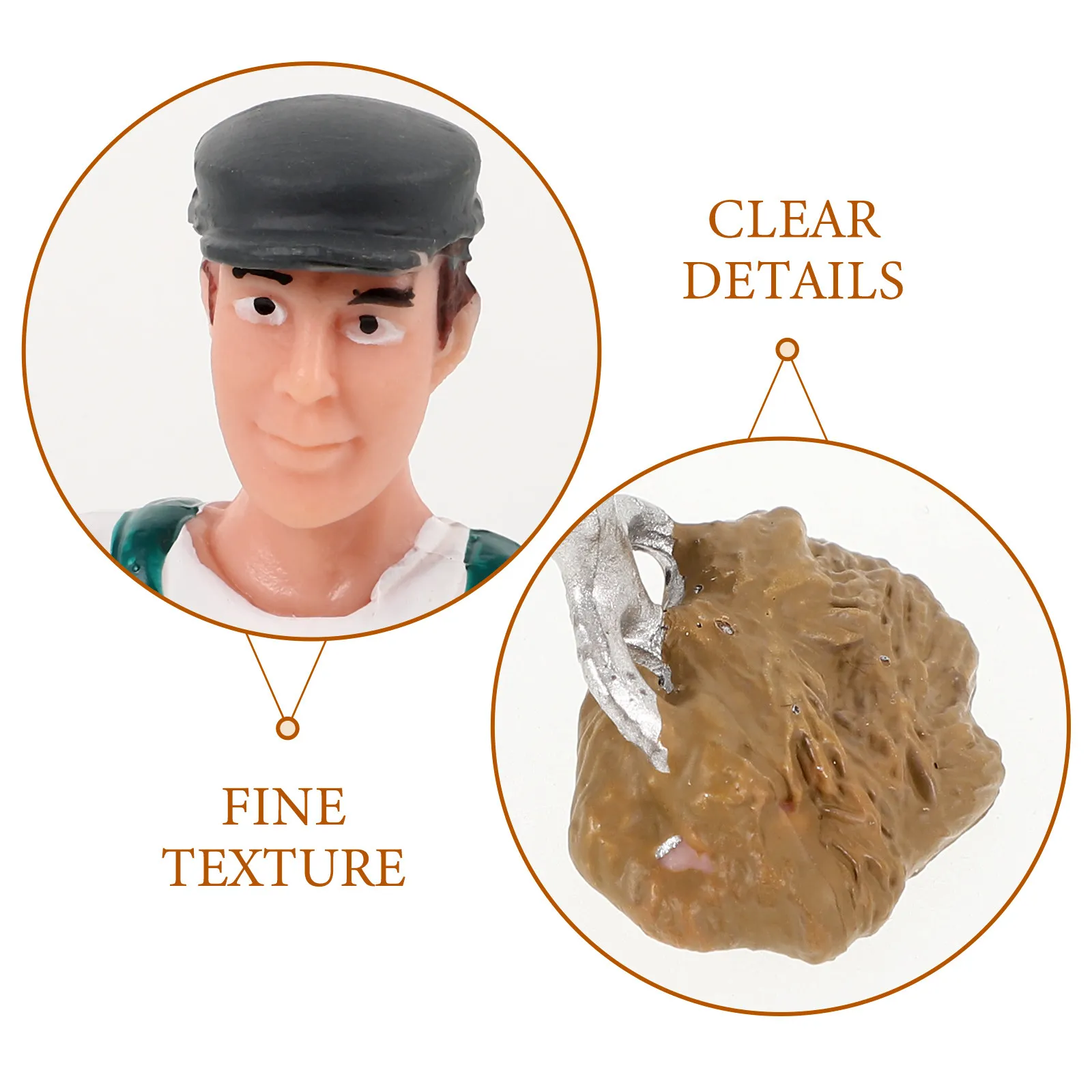 2개입 풍경 농부 캐릭터 시뮬레이션 피규어 미니어처 농부 장식품 데스크탑 모래 테이블 장식