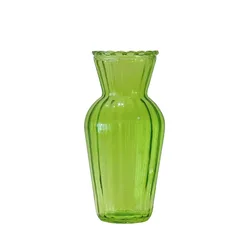 Elegant Transparent Green Glass Vase for Floral Arrangements and Home Decor (1pc)
