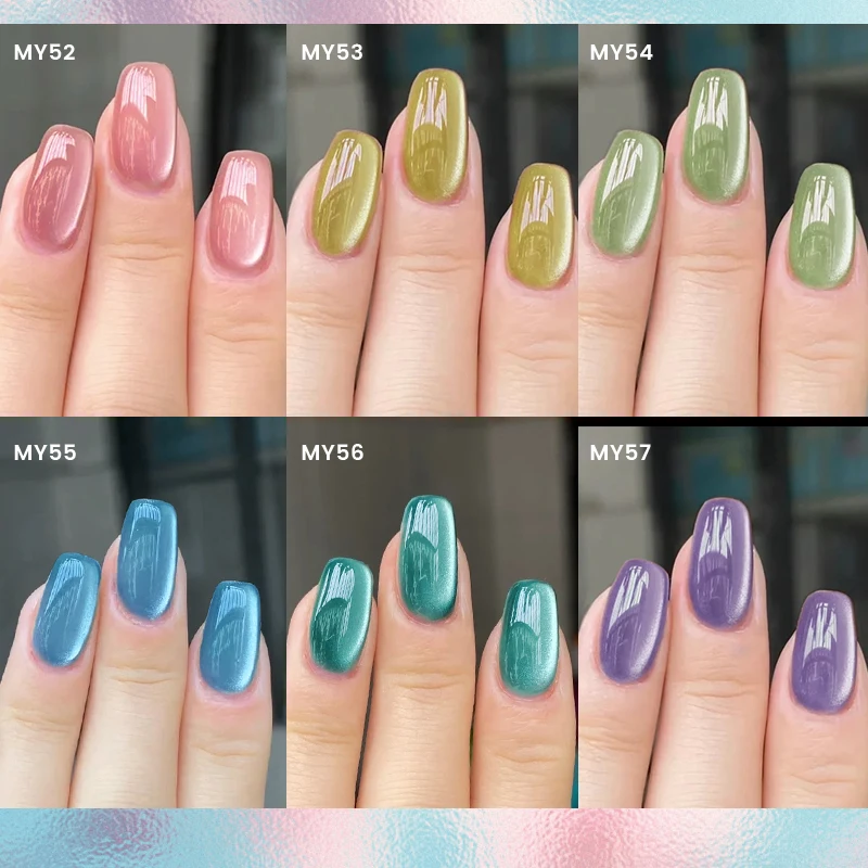 BORN PRETTY 8Pcs 고양이 마그네틱 네일 젤 폴란드어 세트 달빛 반짝이 스파클링 여름 반 영구 UV 젤 네일 젤 키트 끄기