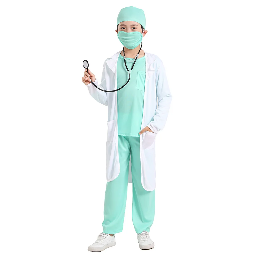 

Halloween Kids Surgeon Doctor Uniform Shirt Pants Coat Suit Boys Girl Cosplay Costumes Children Party Role Playing Dress Up Suit