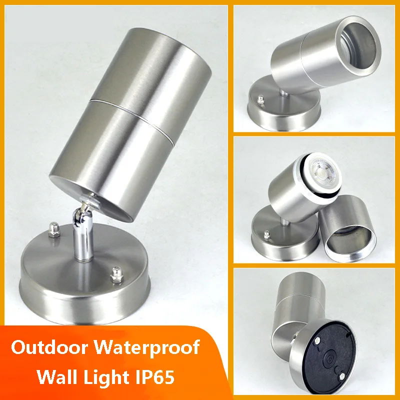 Motion Sensor Outdoor LED Wall Lamp GU10 Adjustable Waterproof Stainless Steel Wall Light Garden Courtyard Balcony Porch Light
