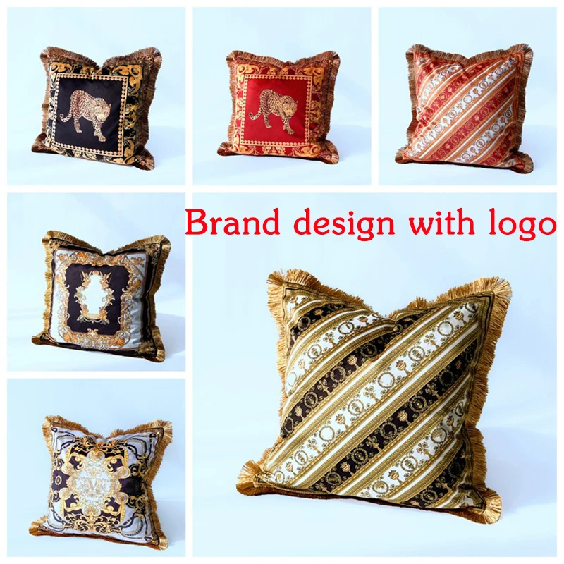 LuxuryDesignCushionCoverAutumnDecorationPlushSofaCarSeatChairHighQualityPrinting