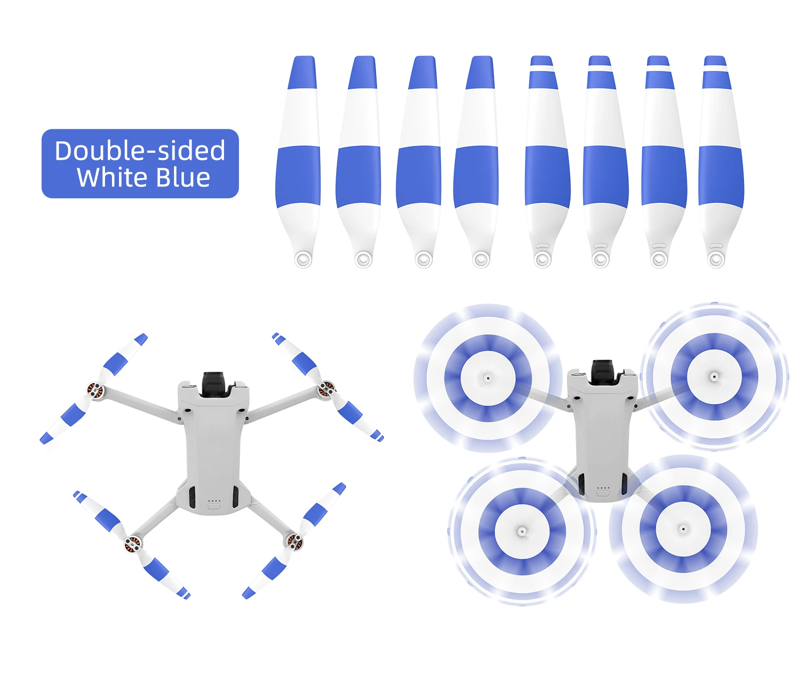 Sunnylife 8pcs Propellers for DJI Mini 3 Pro Drone 6030F Prop Accessories Less Lower Noise Reduction Quick Release Propeller