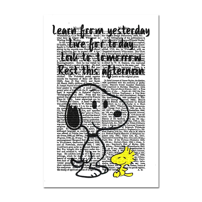 thumbnail image 1 of Póster de Charlie Brown y Snoopy, página de diccionario, arte de pared de dibujos animados, lienzo, pintura, impresión, imagen para niños, regalo, habitación, decoración del hogar, Cuadros, 1 of 5