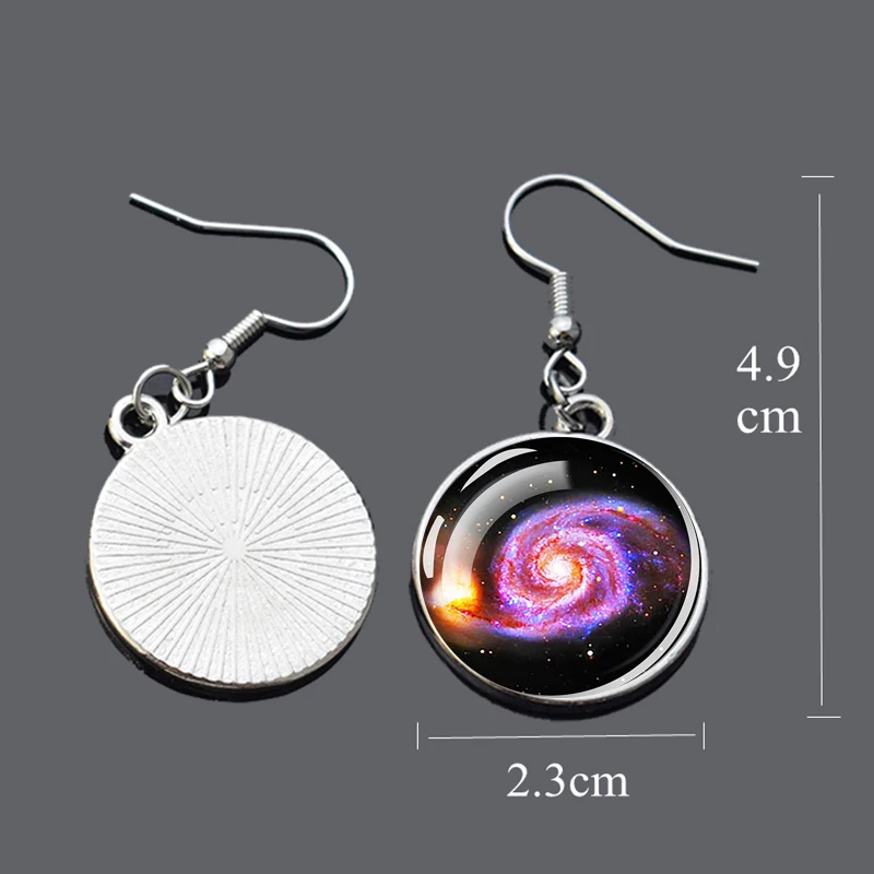 ピアス Spiral Galaxy Earrings Spiral Galaxy Earring Glass Dome Nebula Planet Dangle