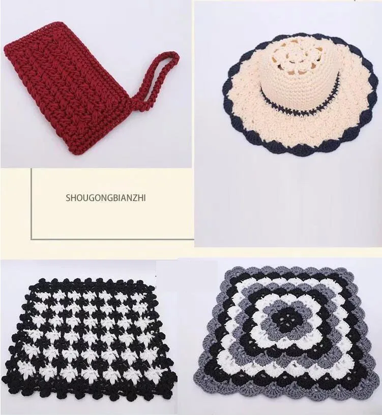 1pc 230g Crocheting light weight Rope cool Hollow yarn to crochet Summer Sun Hat Hand Knitting thick threads bag hat Cushion 6