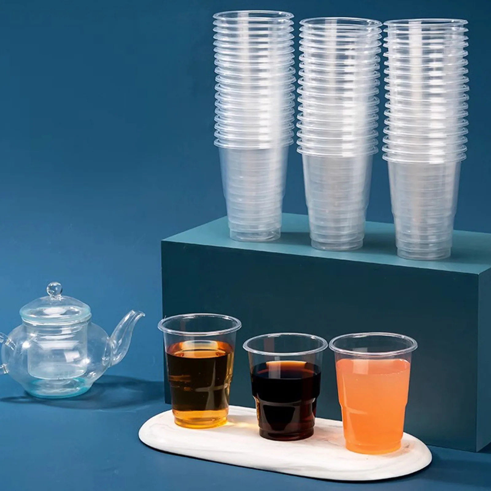 200 Pack 7Oz Clear Plastic Cups,7 Ounce Disposable Cups,Cold Party Drinking Cups For Any Occasion,Ice Tea,Juice, Coffee Glasses