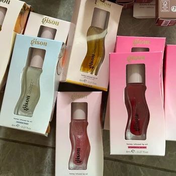 2025 New Gisou Honey Watermelon Strawberry Essence Lip Oil Lipstick Moisturizing Reduce Lip Lines Liquid Gloss Makeup Lips Care