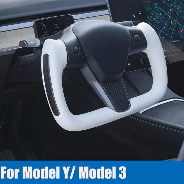 テスラ モデル3 Y 用　ヨークハンドル本体のみ　ホワイト テスラ モデル3 Y 用 ヨークハンドル本体のみ ホワイト テスラ