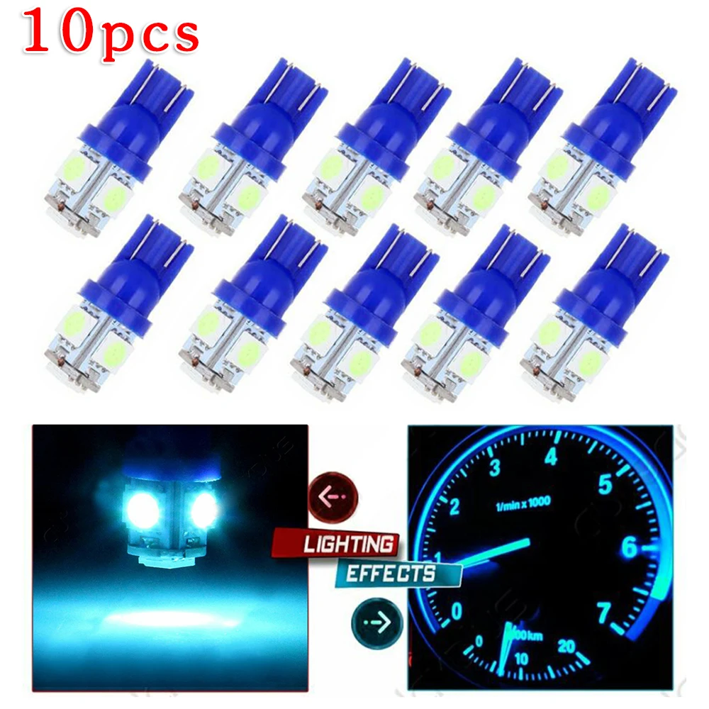 10pcs/set Car Light T10 194 168 2825 For Toyota  LED Wedge Dashboard Gauge Cluster Light Bulb Ice Blue LED Light Car Reading