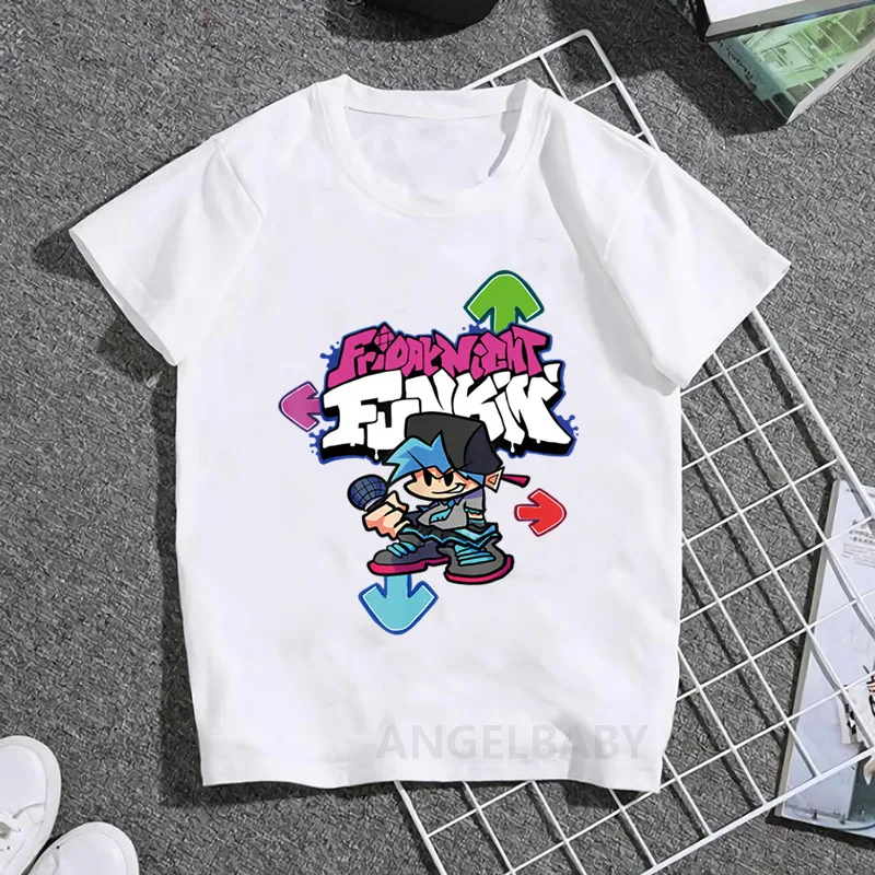 Hot Game Friday Night Funkin Cartoon Kids T shirt Girls Summer Fashion Tops Baby Boys Clothes Children Short Sleeve T-shirt