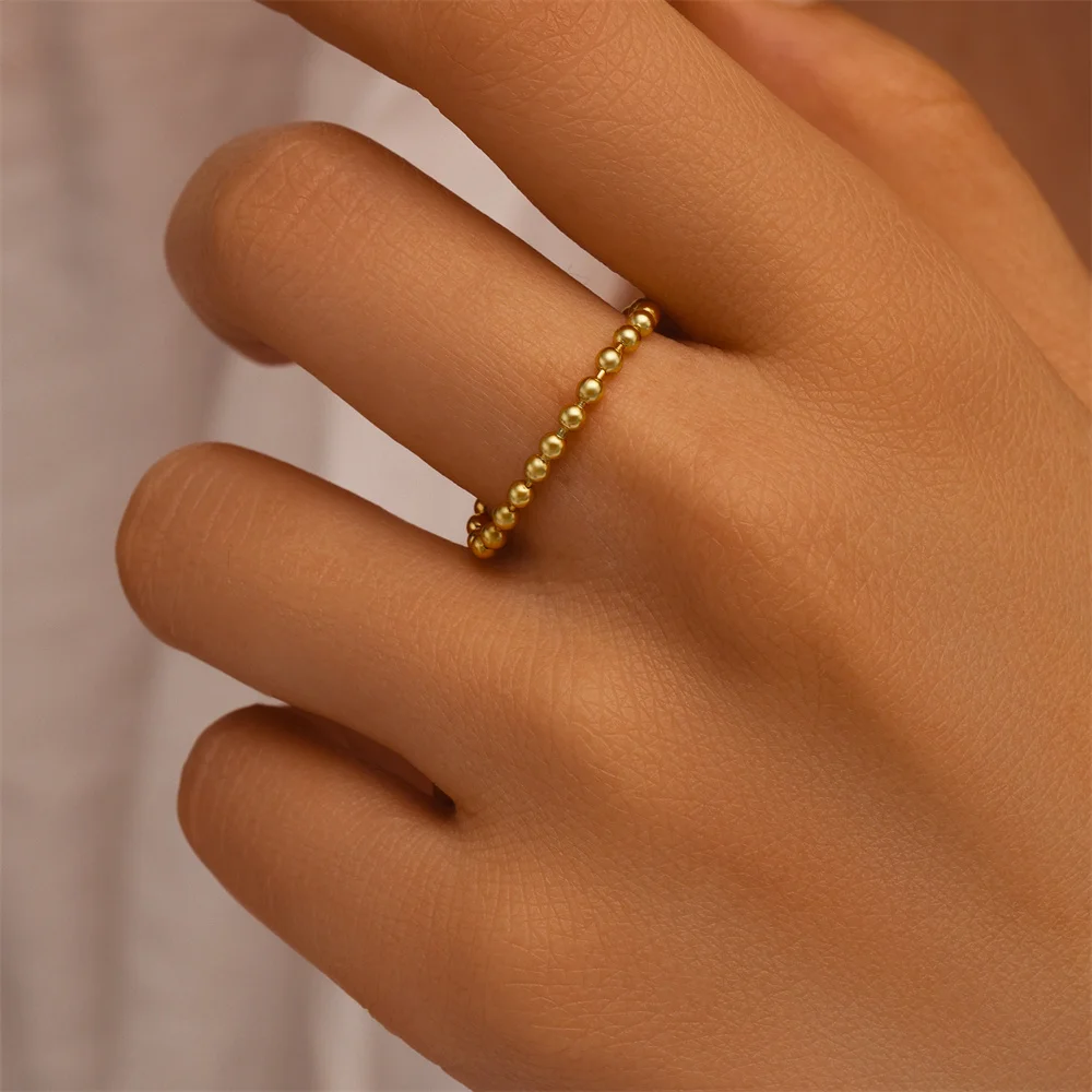 925 Sterling Silver Hollow Beading Simple Stackable Rings 1pc For Women silver ring silver rings