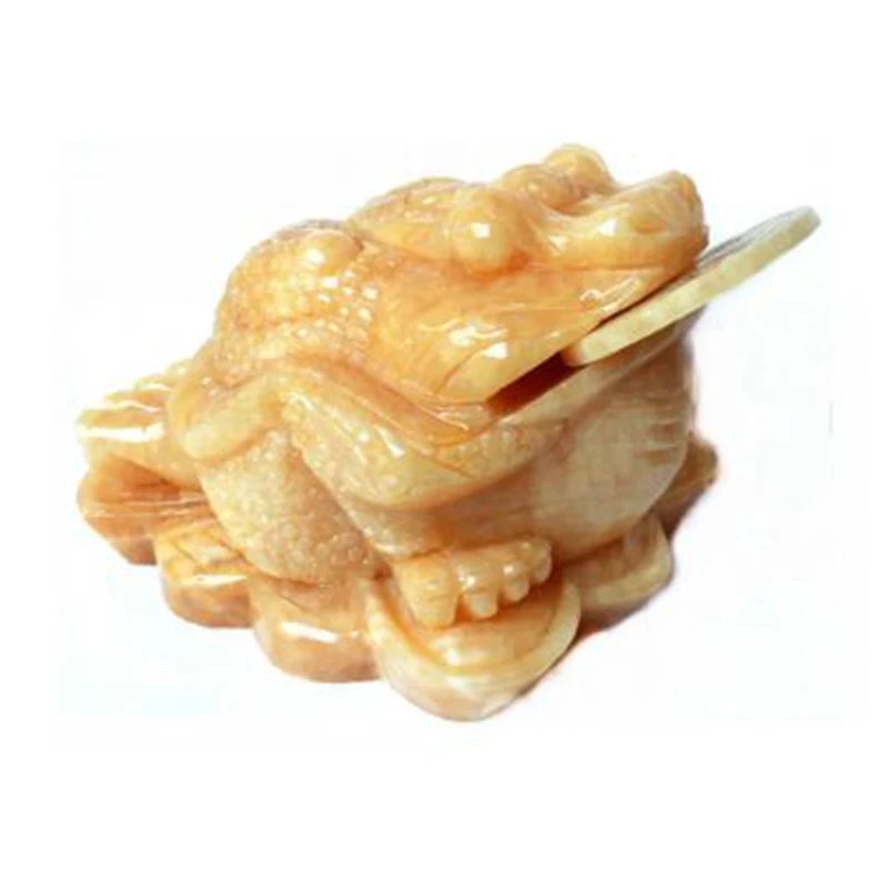 

Feng Shui Fortune Coin Jade Money Toad/ Frog /Chan Chu Charm of Prosperity Decoration W3066