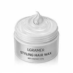 Silver Gray Temporary Hair Color Wax - Instant Natural Hairstyle Cream (White)