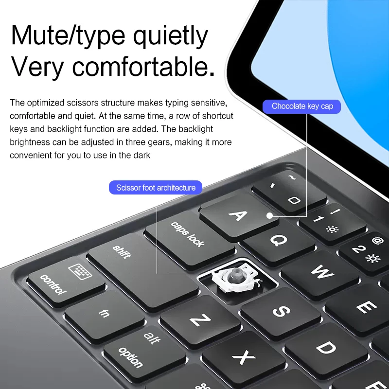 Magic Keyboard para Ipad Pro Ipad Pro 11 12.9 m1 m2 20232023 Air Air5 Air4 Case Ipad 10 10th Gen Touchpad Folio Keyboard - Imagem 4